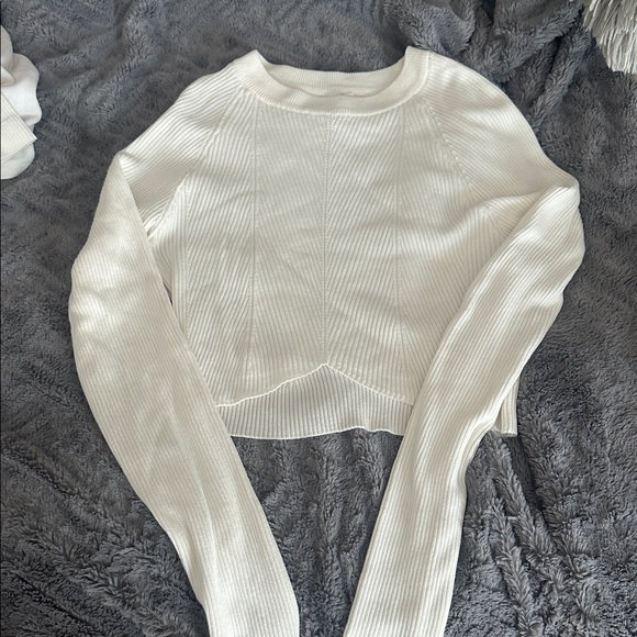 White Ribbed Knit Sweater Garage - Picture 1 of 3